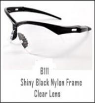 B111 Shiny Black Nylon Frame Clear Lens